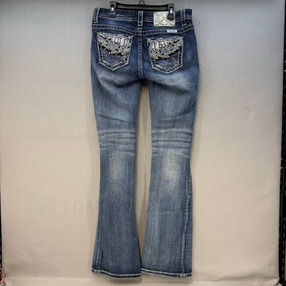 Miss Me Denim - Miss Me Jeans Women's 27x35 (4) Standard Boot Angel Wings Embellished EUC